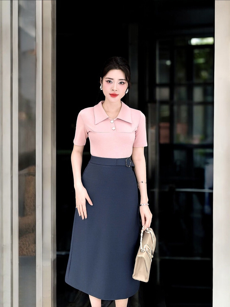 Áo Thun Cổ Nhọn 2 Cúc  Thanh Lịch, Năng Động Vải Mềm Mịn NKAT2501008