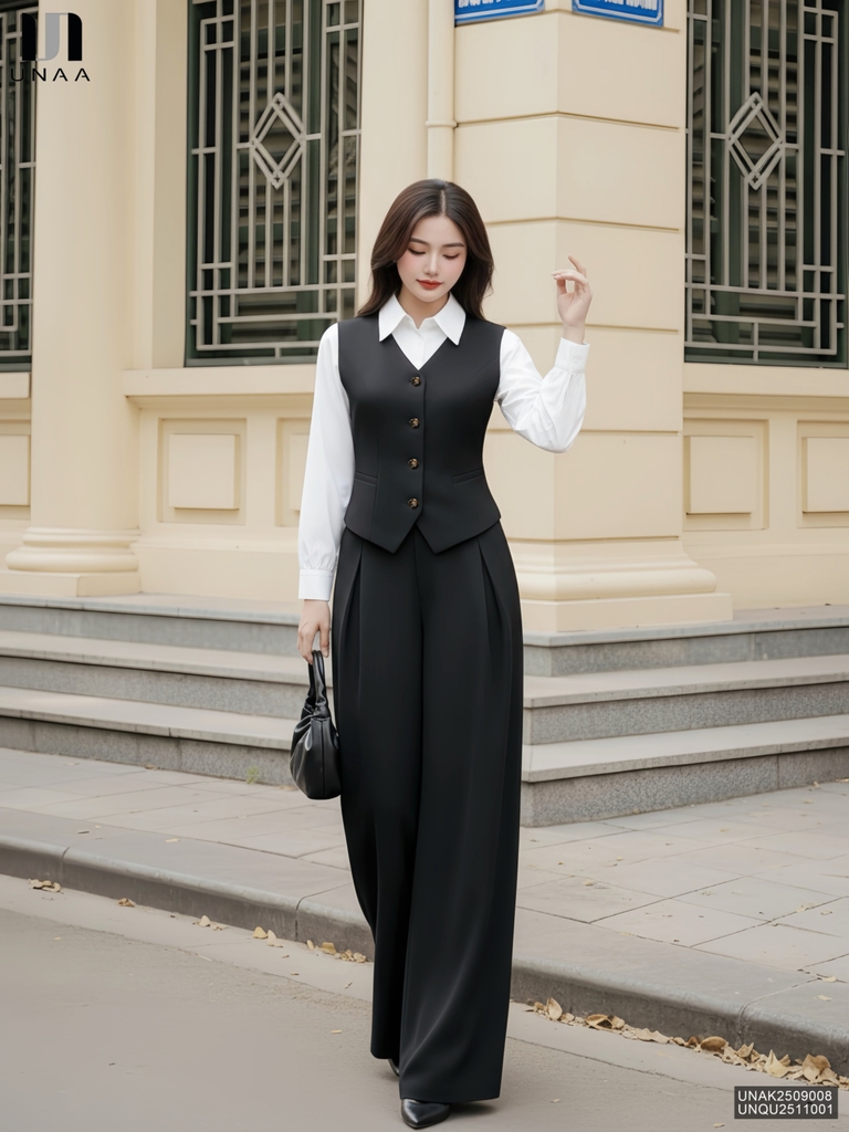 Quần ống rộng đơn giản, dễ mặc tôn dáng UNQU2511001