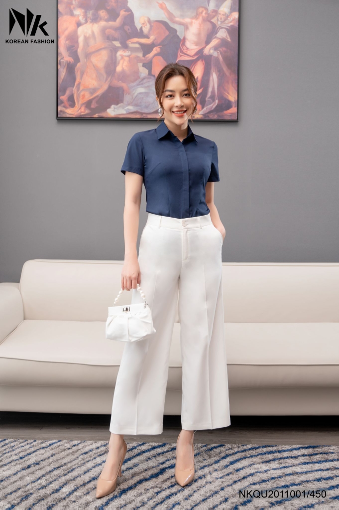 Quần Ống Rộng T11 NK Fashion Công Sở Nữ Thanh Lịch Vải Mền Mịn NKQU2011001