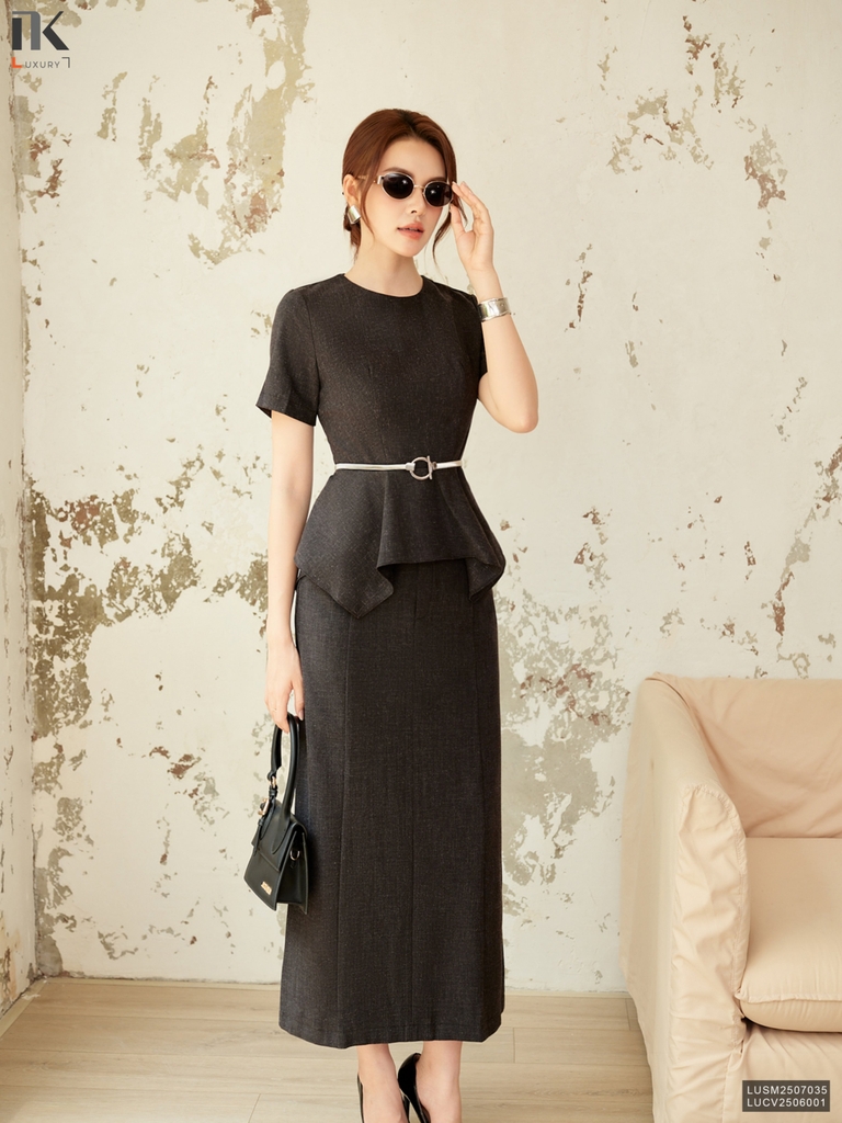 Sơ mi peplum kiểu điệu đà pha chút kiêu kì LUSM2507035