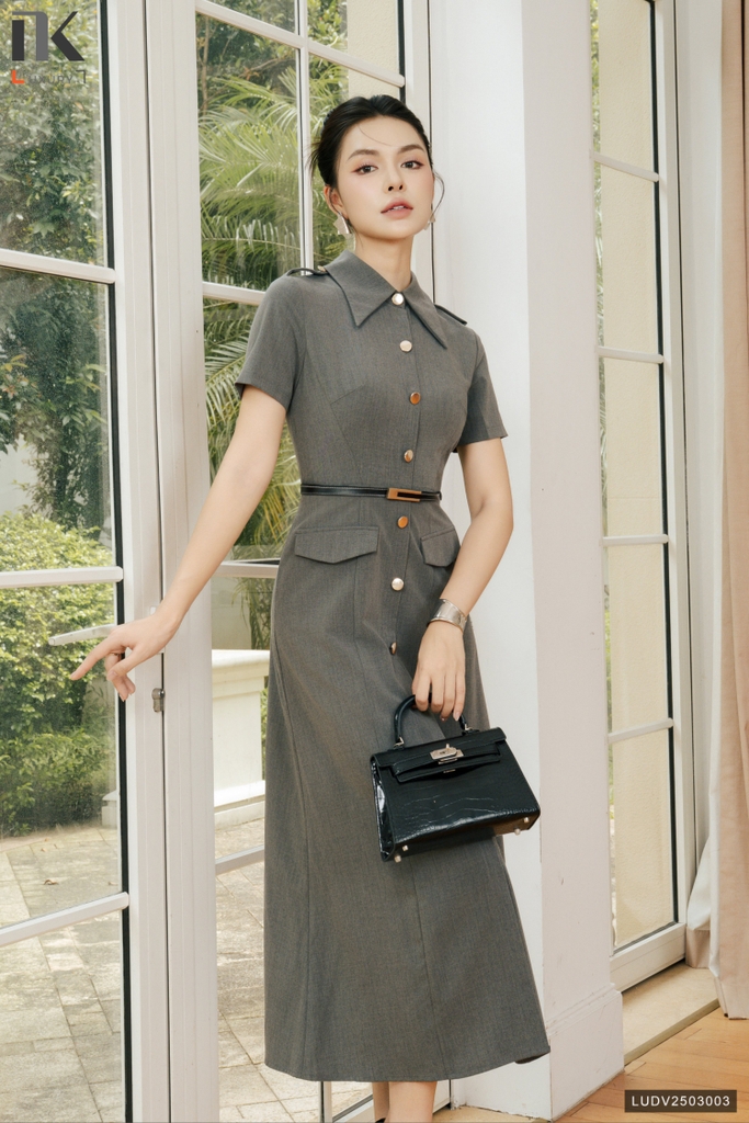 Đầm cổ đức 7 mảnh siêu tôn dáng LUDV2503003