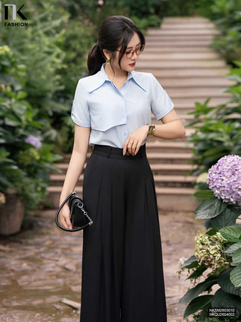Quần ống rộng ly súp rộng rãi, thoải mái NKQU2604002