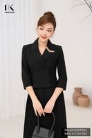 Áo Vest Lửng Giao Cúc Phối Lá Cổ  NKAK2307001