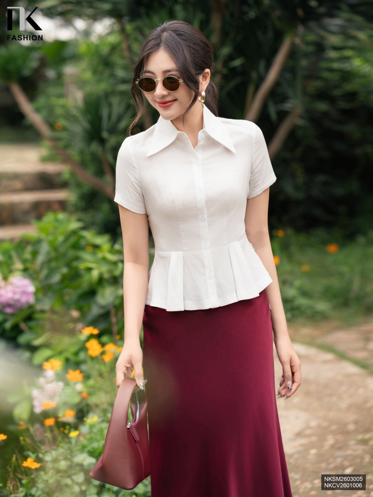 Sơ mi súp peplum điệu đà, tôn eo NKSM2603005