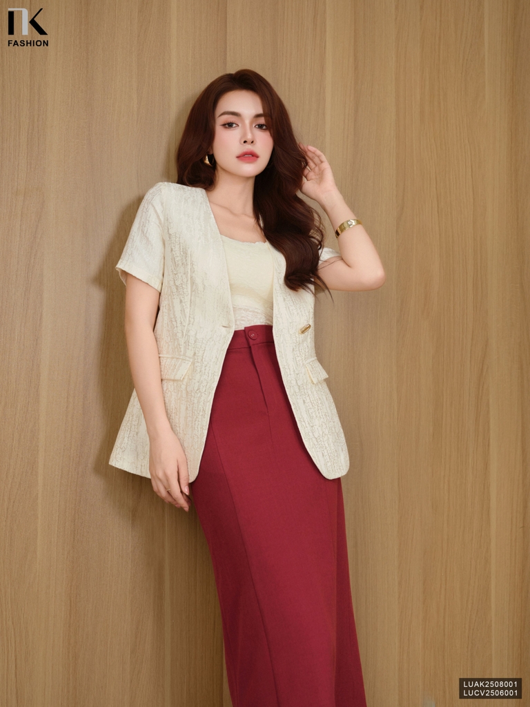 Blazer cộ gấm 2 lớp sang xịn, trẻ trung LUAK2508001