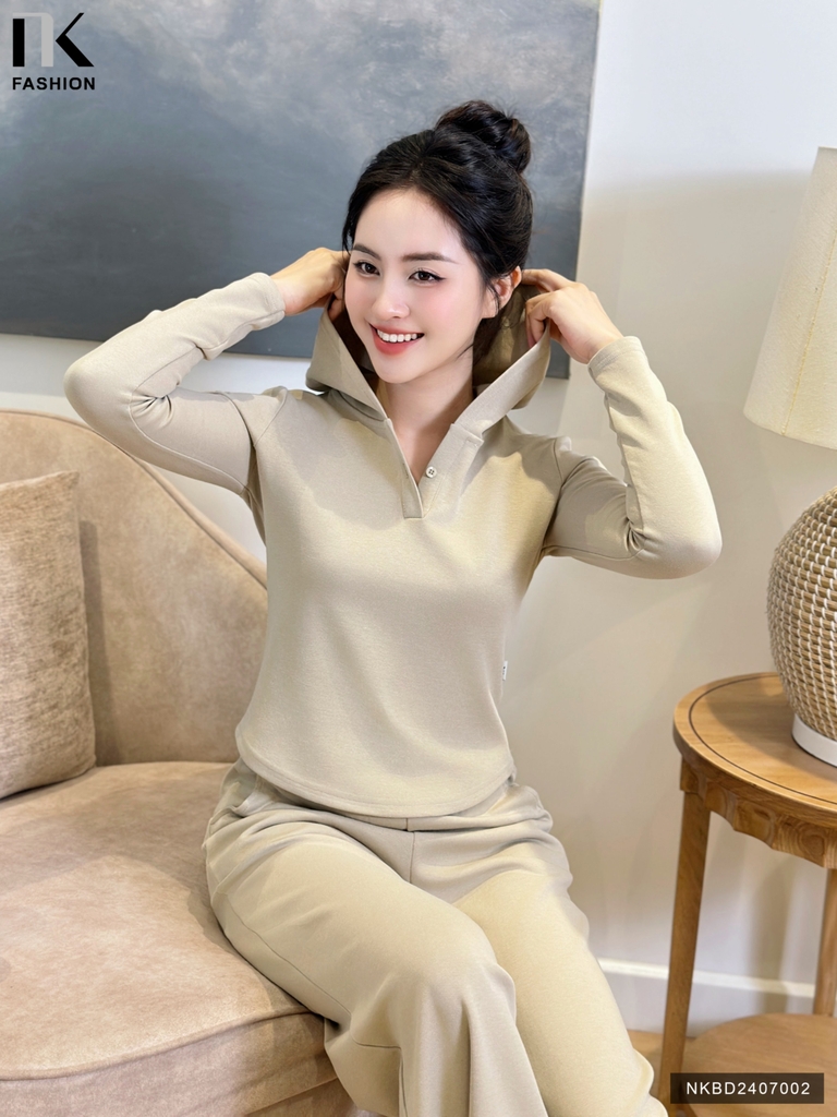 Sét Thể Thao Dài Tay Có Mũ NK Fashion Trẻ Trung, Năng Động Thoải Mái NKBD2407002