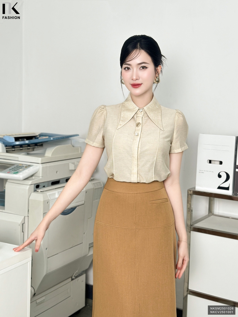 Áo sơ mi bấu mjs dọc LINEN đơn giản, dễ mặc, màu sắc nhẹ nhàng NKSM2501026