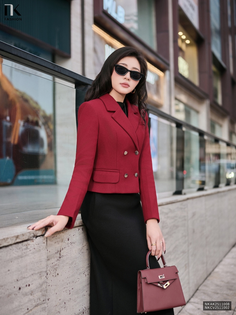 Áo khoác dạ cổ vẻ giao cúc đẹp mà ấm áp NKAK2511008