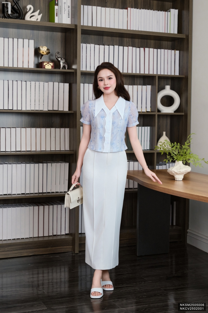 Chân váy bút chì dài bấu mí gọn gàng thanh lịch sang xịn NKCV2502001