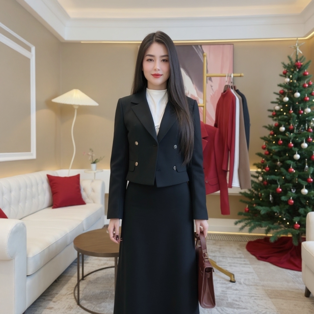 Áo khoác dạ cổ vẻ giao cúc đẹp mà ấm áp NKAK2511008