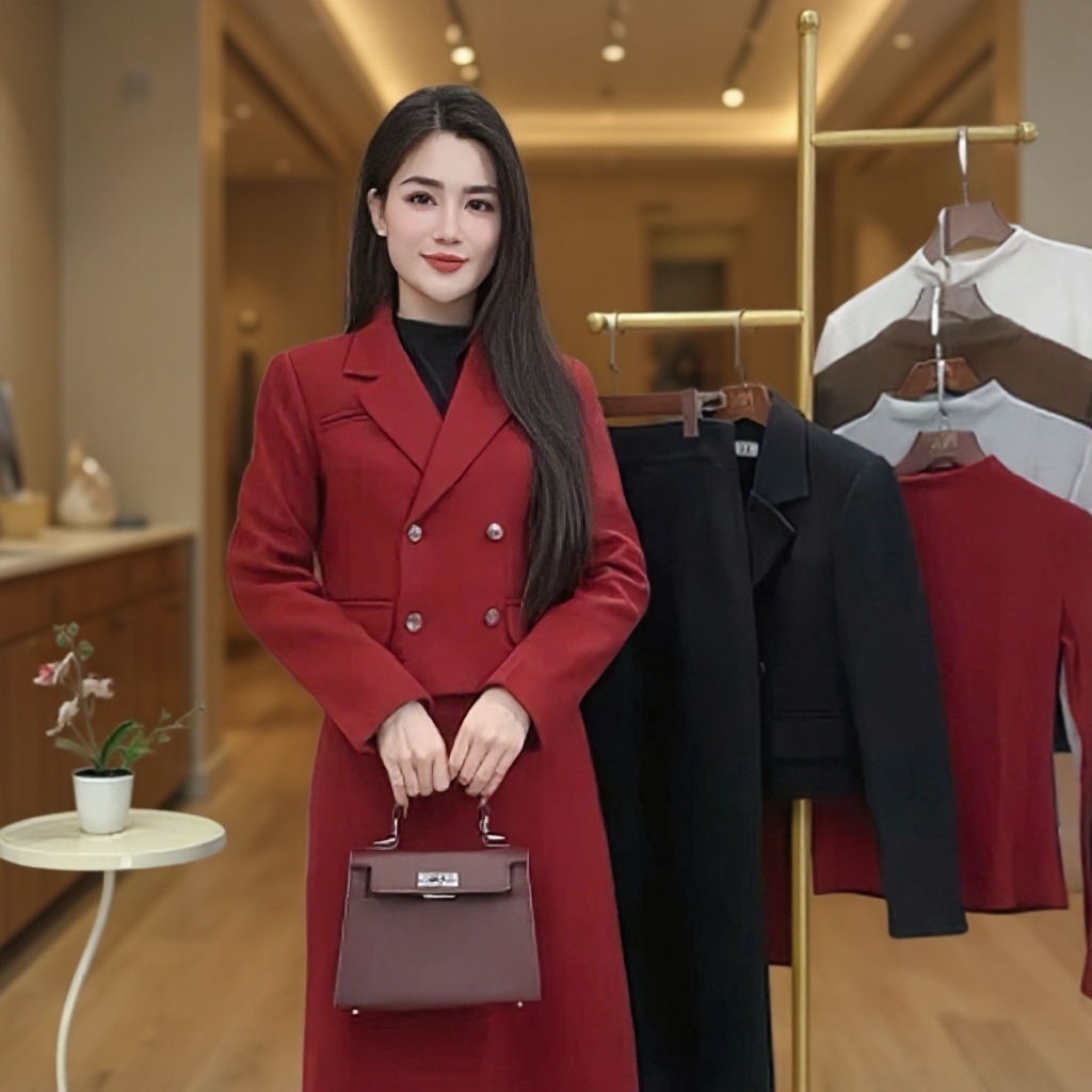 Áo khoác dạ cổ vẻ giao cúc đẹp mà ấm áp NKAK2511008