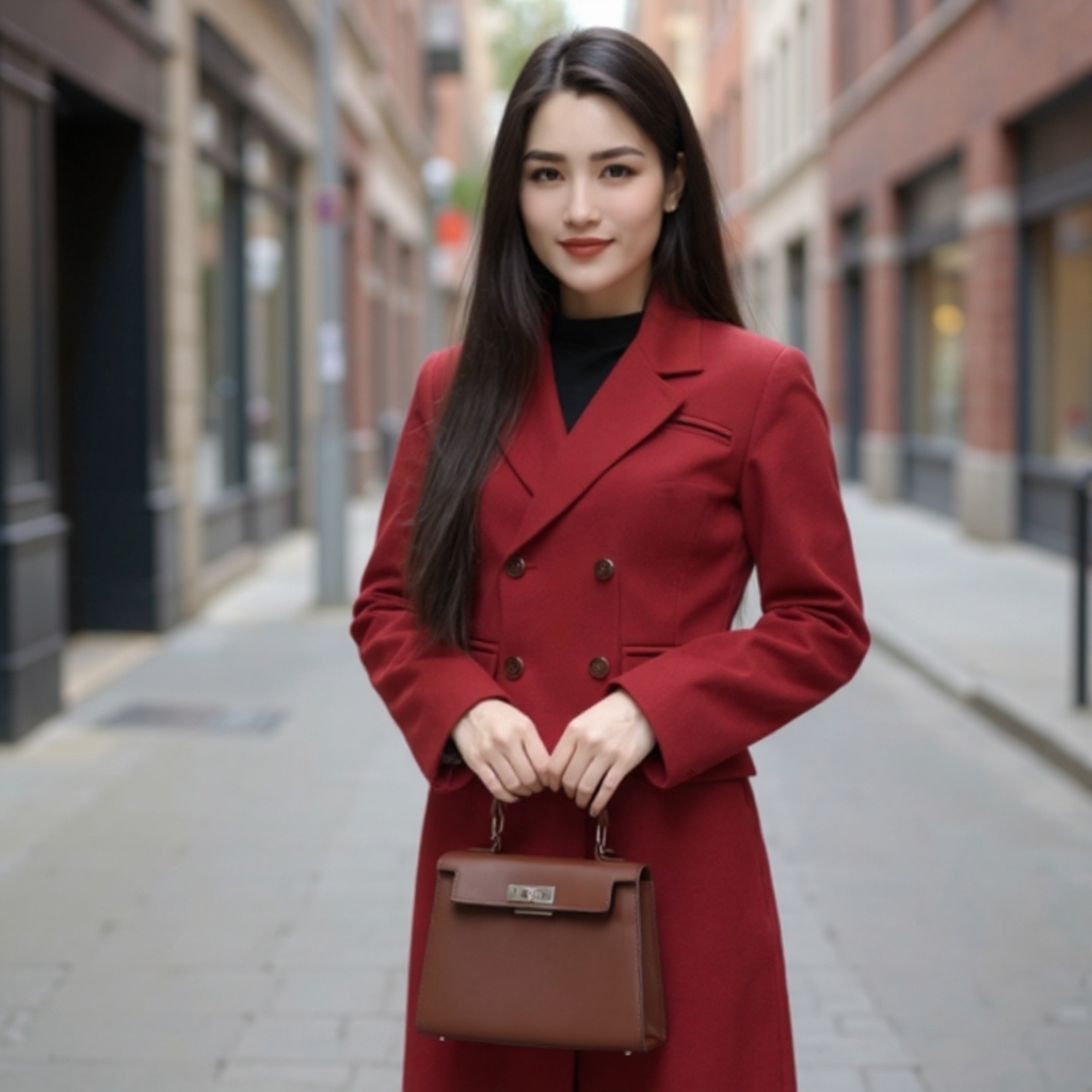 Áo khoác dạ cổ vẻ giao cúc đẹp mà ấm áp NKAK2511008