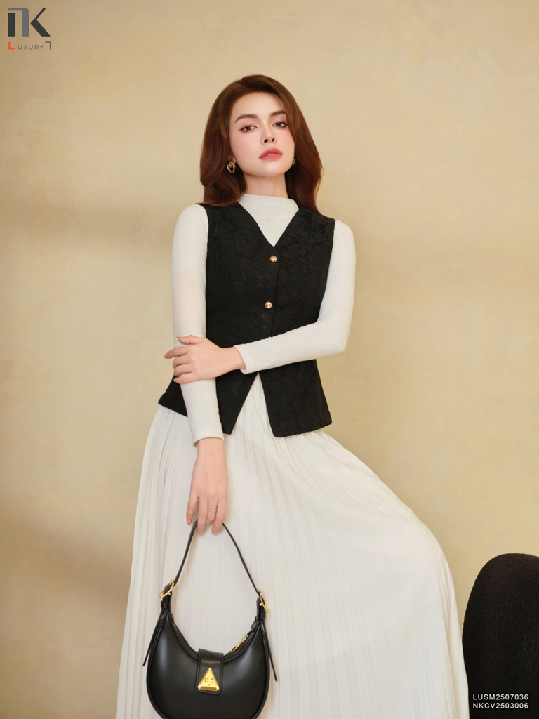 Áo gile ren kiểu cách trang nhã, hiện đại LUSM2507036