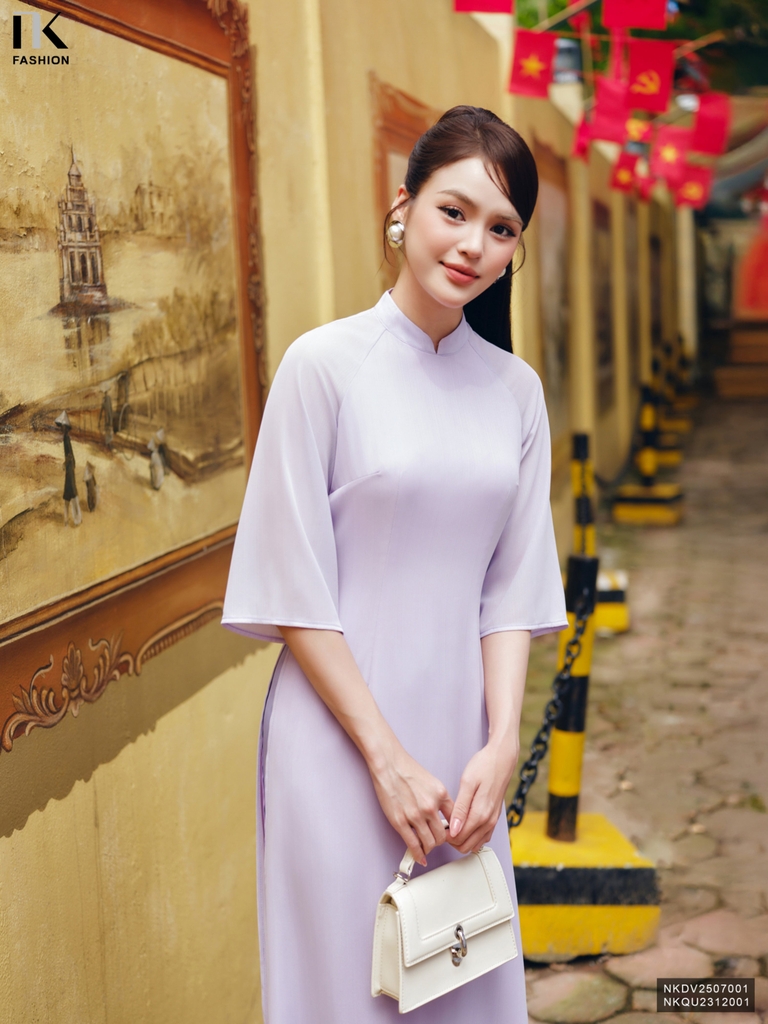 Áo dài 2 tà tơ ánh kim xinh điệu NKDV2507001 ( ko kèm quần + PK)