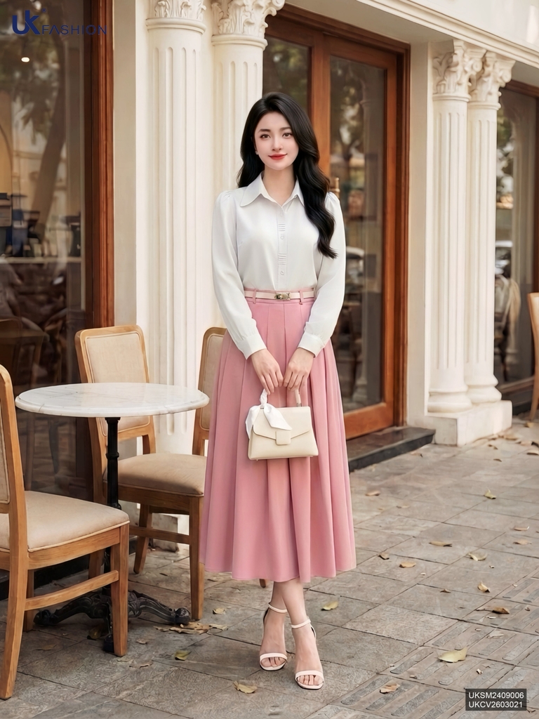 Sơ mi mí nẹp dài tay lịch sự, duyên dáng UKSM2409006