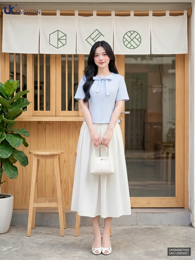 Sơ mi cổ tròn mí dọc UKSM2607002 ( Áo rời không kèm CV/QU/PK )