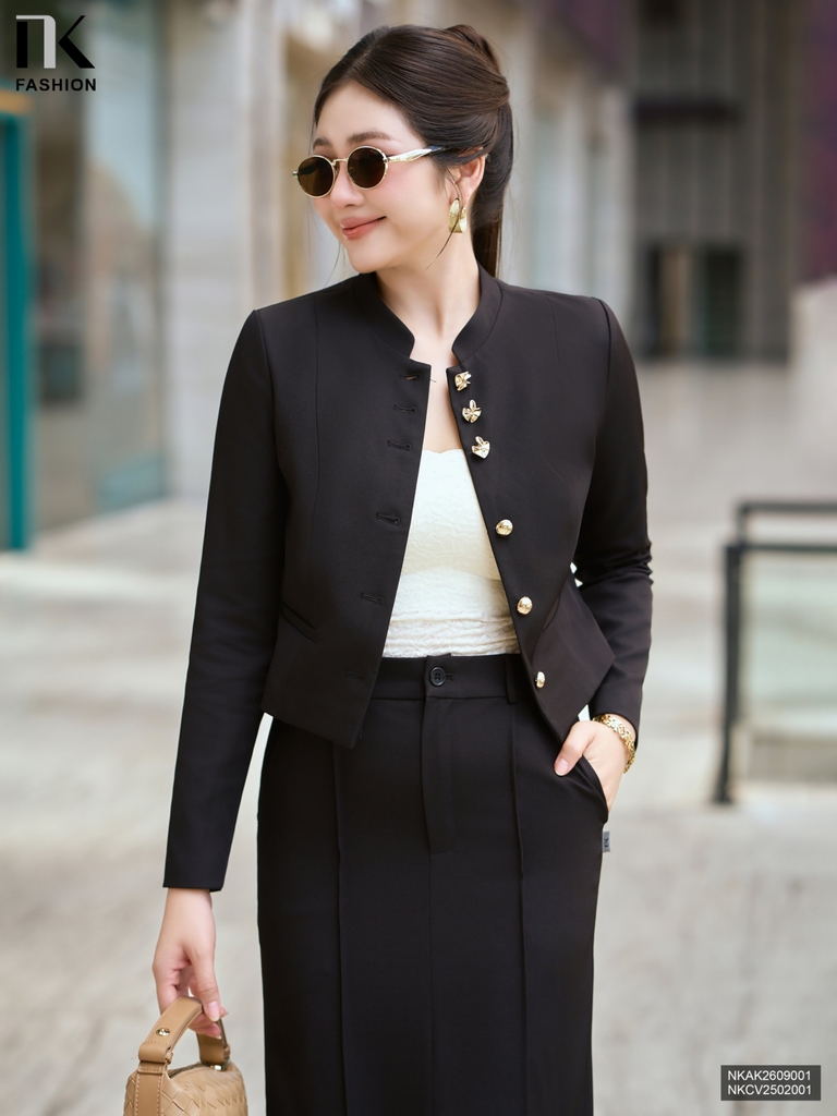 Áo khoác cổ tàu cúc Trendy NKAK2609001 ( Áo khoác rời không kèm SM/AL/AT/QU/CV/PK )