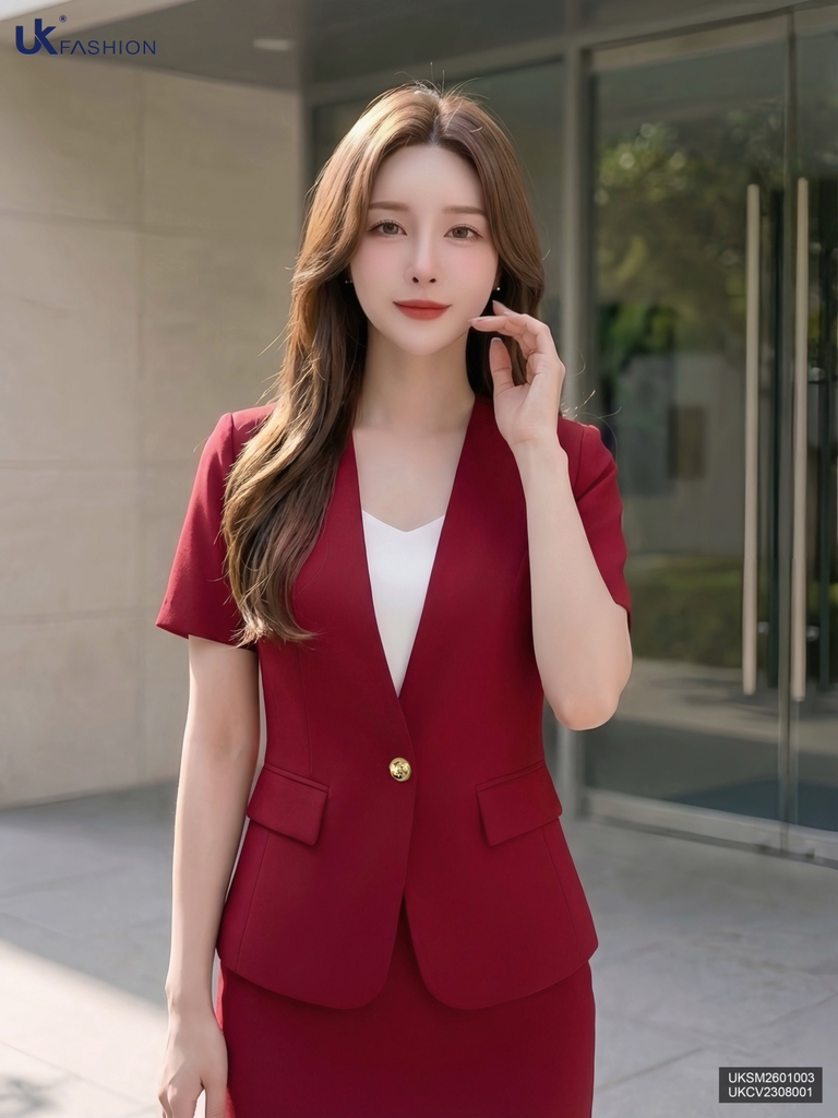 Kí giả cộc tay không cổ ghép set sang xịn cực đỉnh UKSM2601003