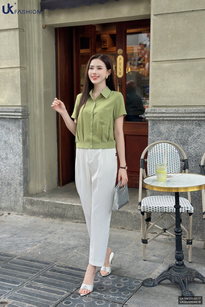 Quần baggy cạp cúc chun sau dễ mặc UKQU2504018