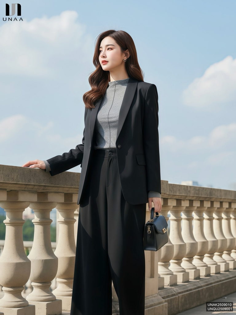 Vest cổ ve liền kiểu dáng thoải mái, siêu sang và dễ mặc UNAK2509010