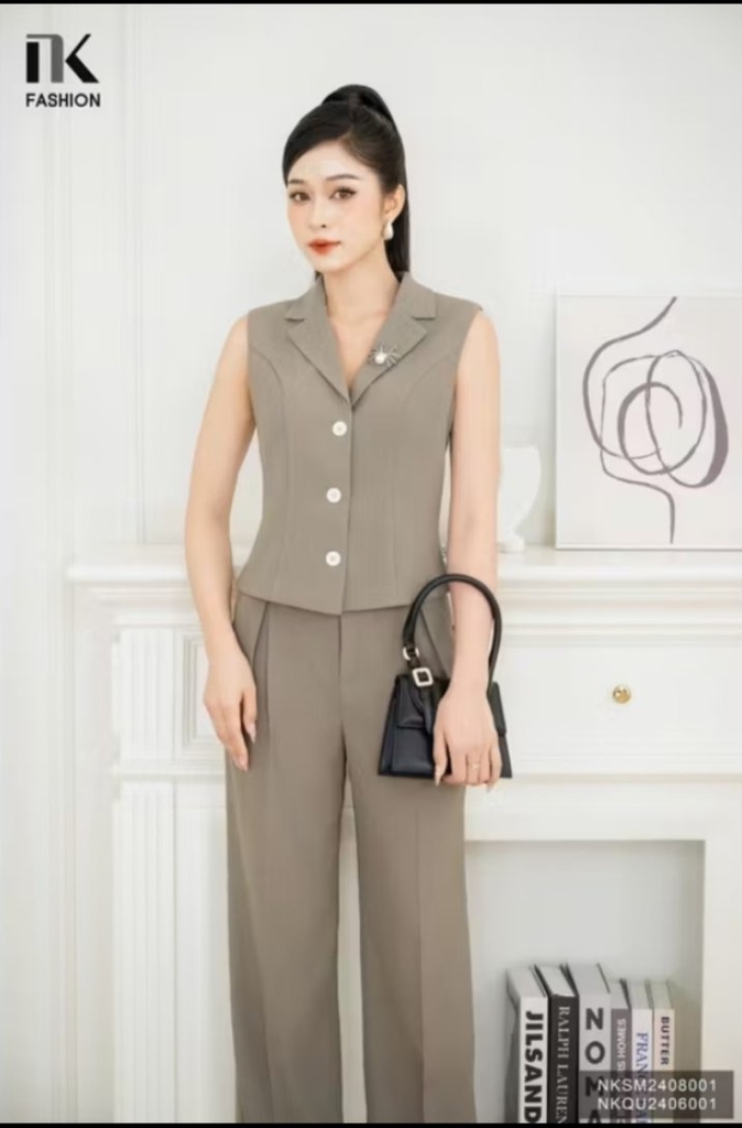 ÁO GHILE CỔ VE 3 CÚC NKSM2408001