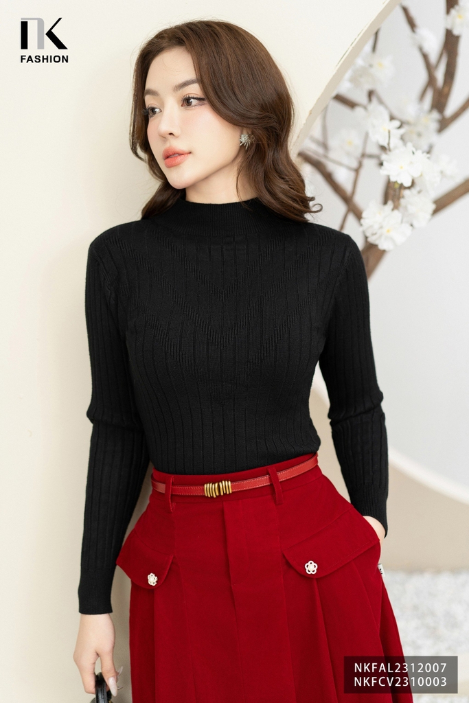 NK fashion Áo Len Cao Cổ Bó Gấu NKFAL2312007