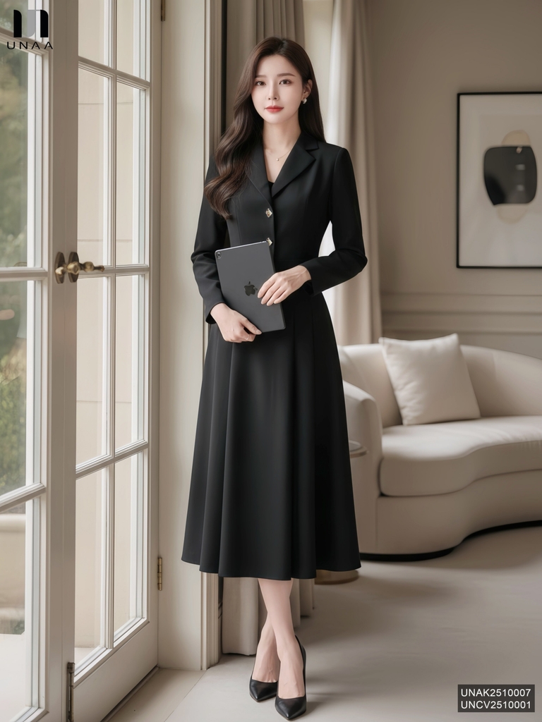 Chân váy xòe xếp Unaa thoải mái lên dáng xinh UNCV2510001