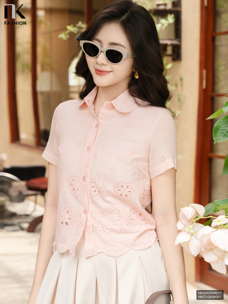 Sơ mi thô hoa cổ sen NKSM2606017 ( Áo rời không bao gồm QU/CV/PK )