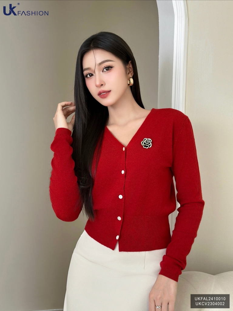 Áo Len Cúc Nẹp UK Fashion Công Sở Nữ Thanh Lịch, Nữ Tính Vải Mềm Mịn UKFAL2410010