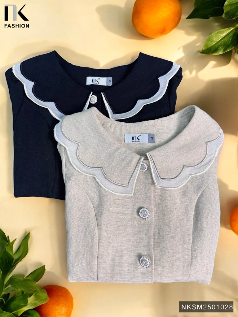 Sơ mi bô đê cổ kiểu dáng mới, lịch sự, thanh lịch NKSM2501028
