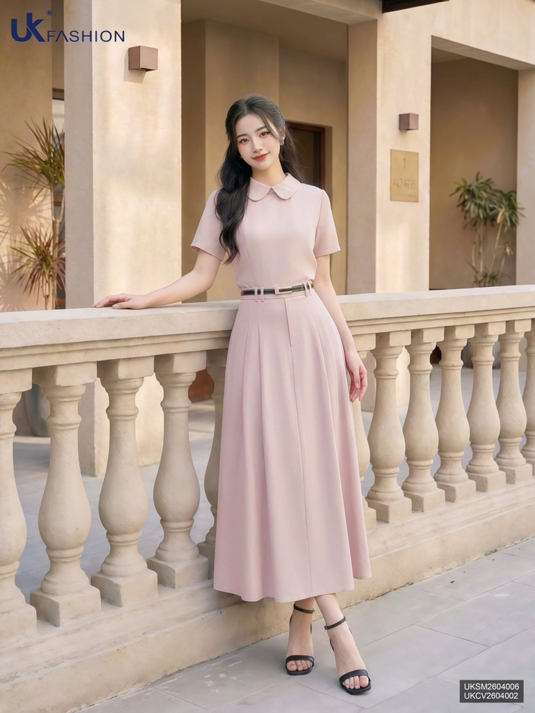Sơ mi Linen cổ sen kiểu dáng mới, mềm mát, gọn dáng UKSM2604006