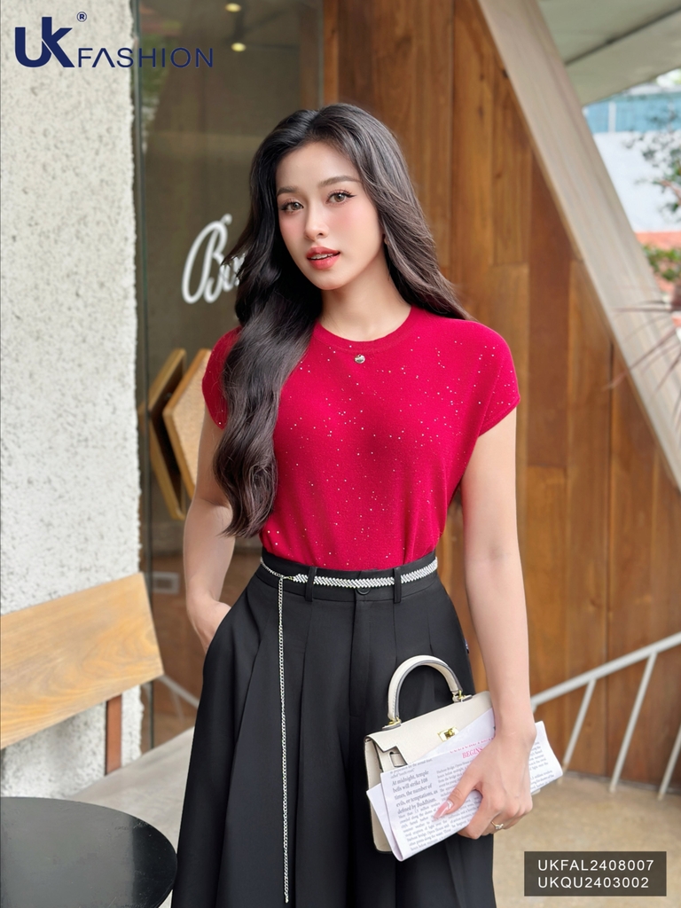 Áo Len Cổ Trơn Vai Chờm UK FASHION Thời Trang Công Sở Trẻ Trung, Đơn Giản, Vải Mềm Mịn UKFAL2408007