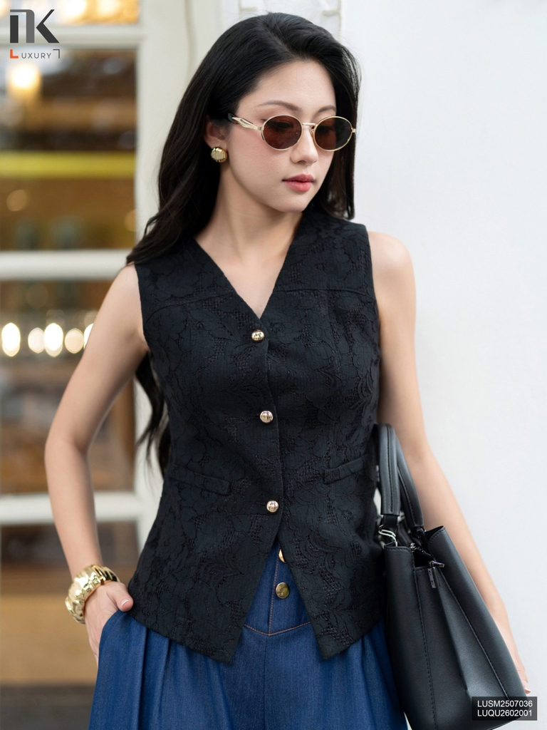 Áo gile ren kiểu cách trang nhã, hiện đại LUSM2507036