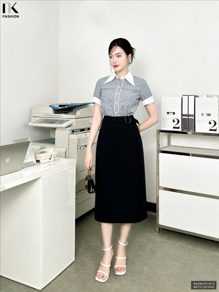Chân Váy A Cạp Lệch NK Fashion Công Sở Nữ Sang Trọng, Thanh Lịch, Nữ Tính Vải Mềm Mịn NKCV2501002