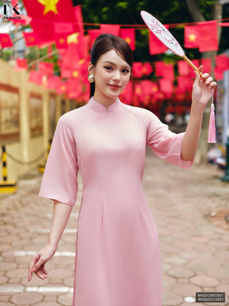 Áo dài 2 tà tơ ánh kim xinh điệu NKDV2507001 ( ko kèm quần + PK)