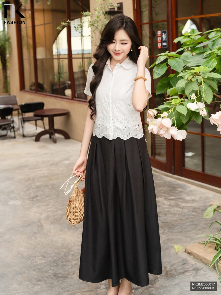 Sơ mi thô hoa cổ sen NKSM2606017 ( Áo rời không bao gồm QU/CV/PK )