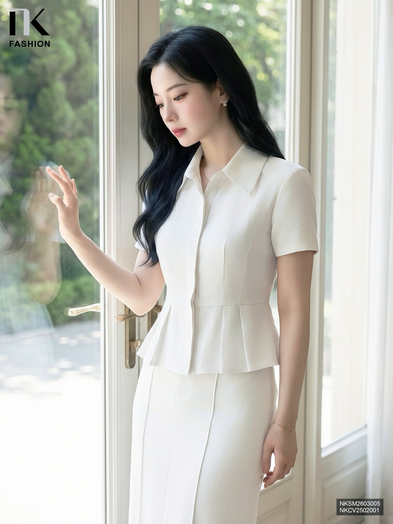 Sơ mi súp peplum điệu đà, tôn eo NKSM2603005