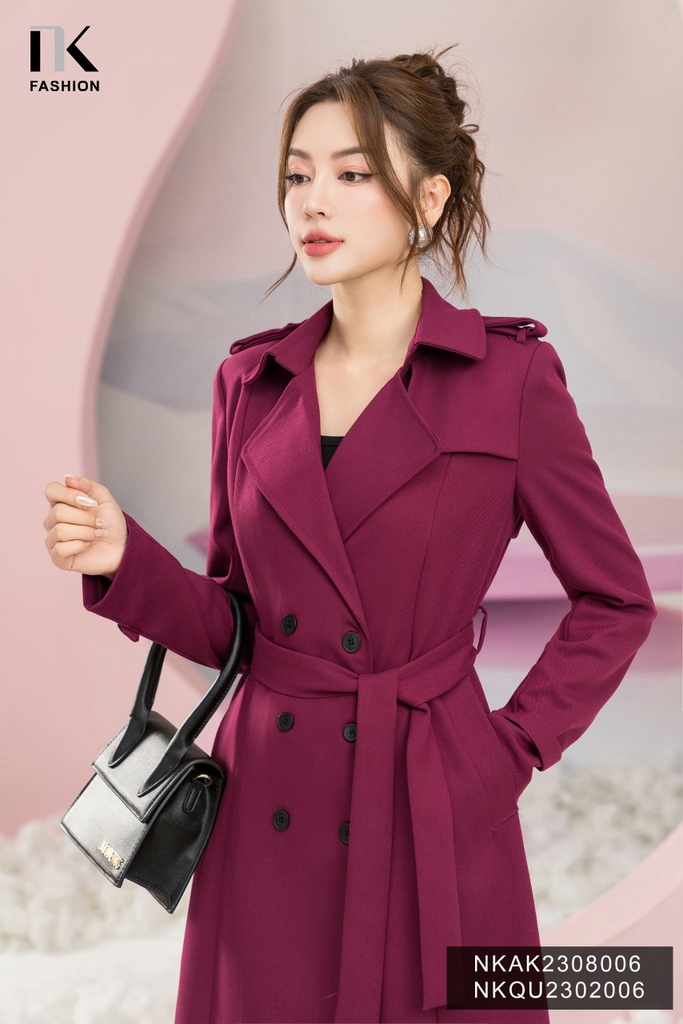 Áo Mangto 6 cúc nẹp dáng dài NKAK2308006