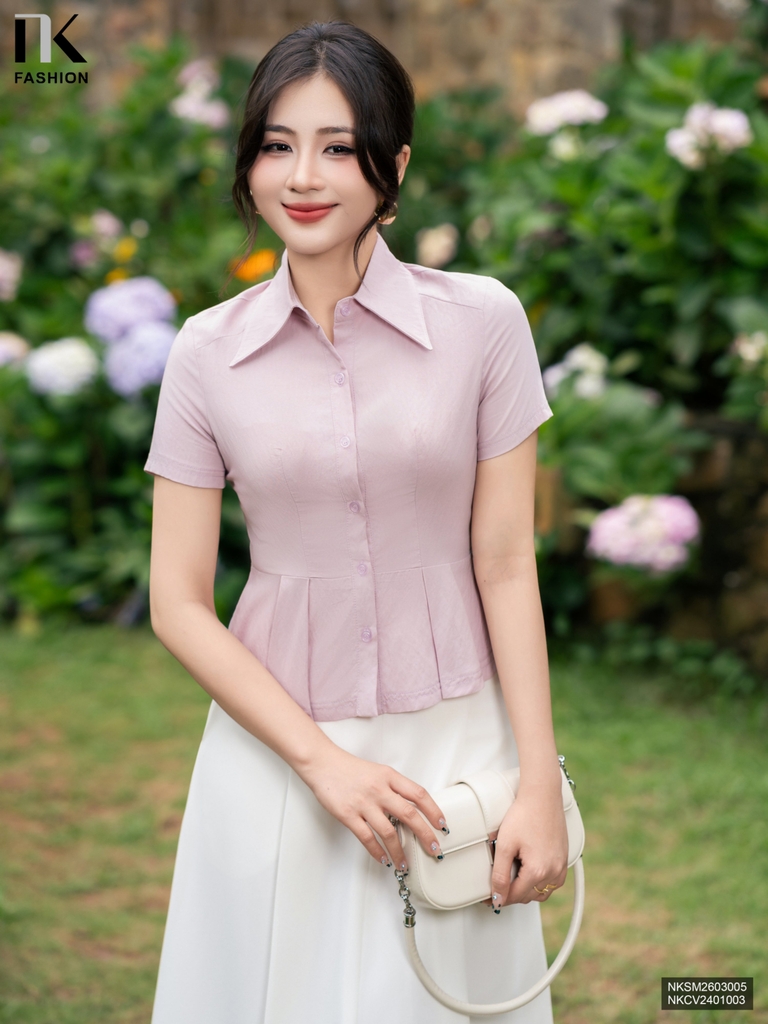 Sơ mi súp peplum điệu đà, tôn eo NKSM2603005