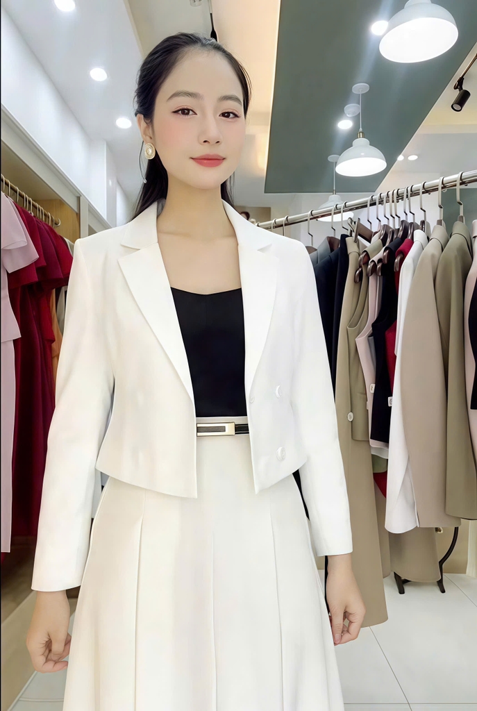 Vest 2 lớp 4 cúc croptop thanh lịch, gọn gàng NKAK2509005