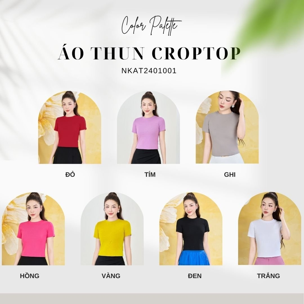 NK Fashion Áo Thun Croptop Trẻ Trung, Thoải Mái NKAT2401001