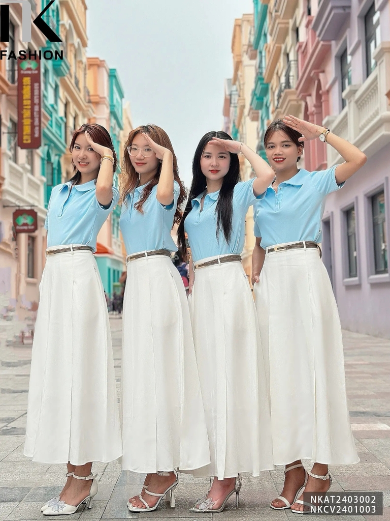 Áo Thun cổ bẻ cộc tay Basic NK Fashion Công Sở Nữ Thiết Kế Cách Điệu, Thanh Lịch, Thoải Mái, Trẻ Trung NKAT2403002