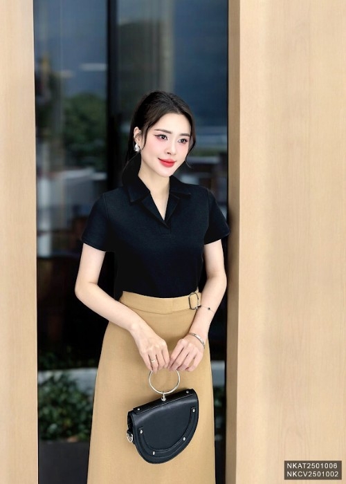 Áo Thun Cổ Ve Thời Trang Công Sở NK Fashion Basic, Trẻ Trung, Tinh Tế, Chất Vải Mềm NKAT2501006