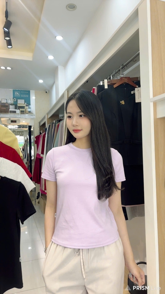 Áo Thun Cổ Tròn Croptop 25, Năng Động Vải Mềm Mịn NKAT2502005