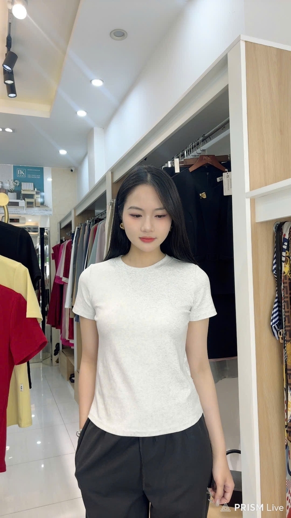 Áo Thun Cổ Tròn Croptop 25, Năng Động Vải Mềm Mịn NKAT2502005