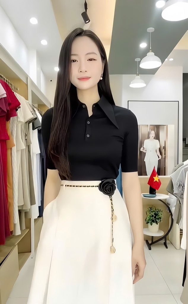 Thun cổ trụ lá nhọn tay lỡ dịu dàng, nữ tính NKAT2508006