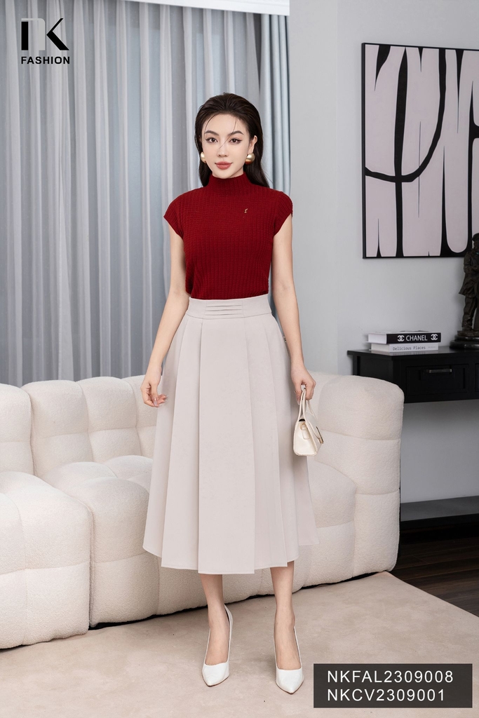 Chân Váy Xòe Xếp Cạp NKCV2309001