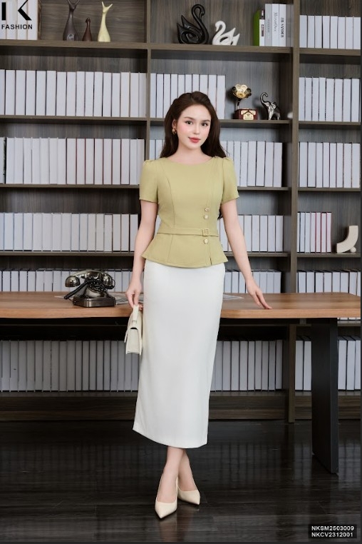 Chân váy bút chì dài bấu mí gọn gàng thanh lịch sang xịn NKCV2502001