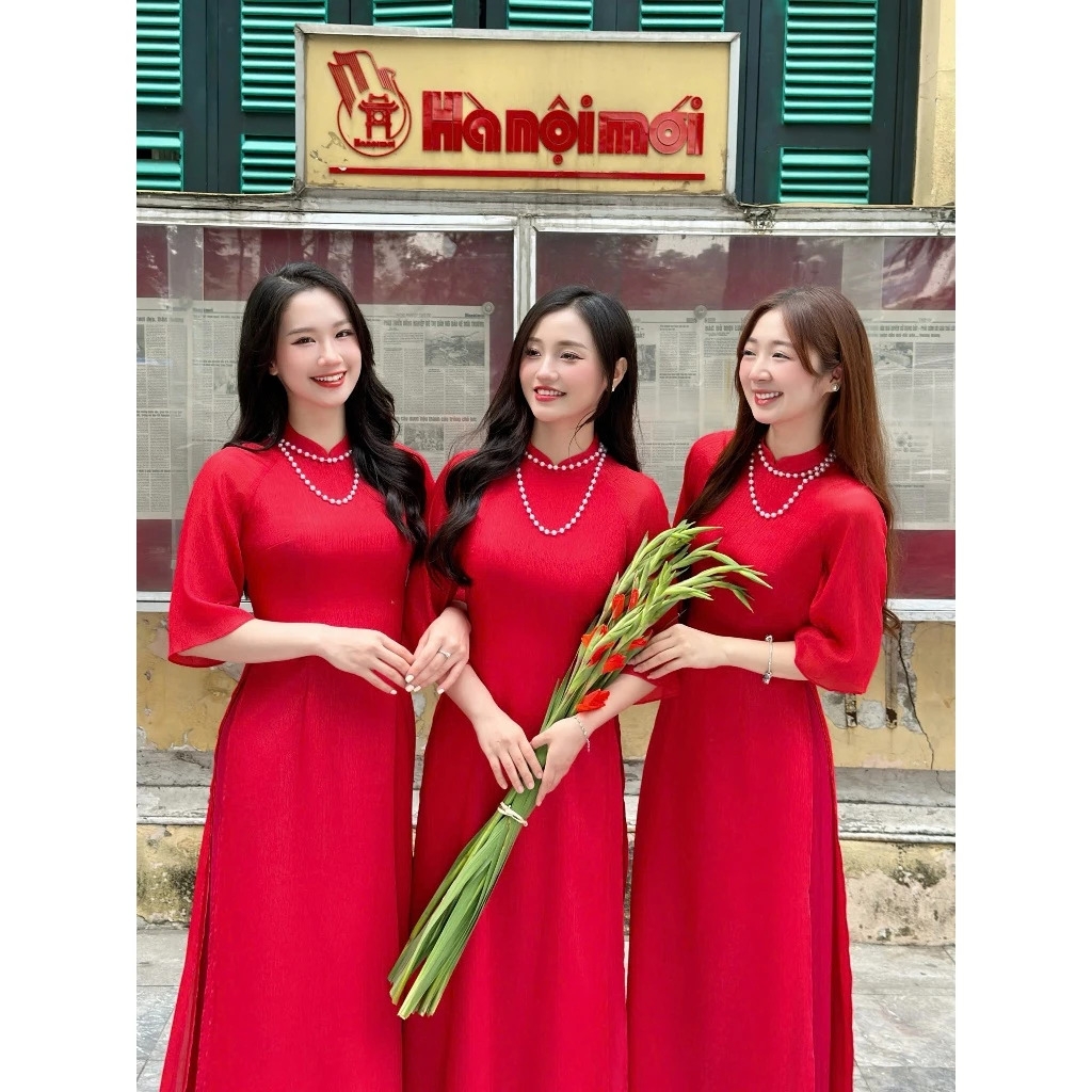 Áo dài 2 tà duyên dáng, mới lạ NKDV2411001 ( ko kèm quần + PK)