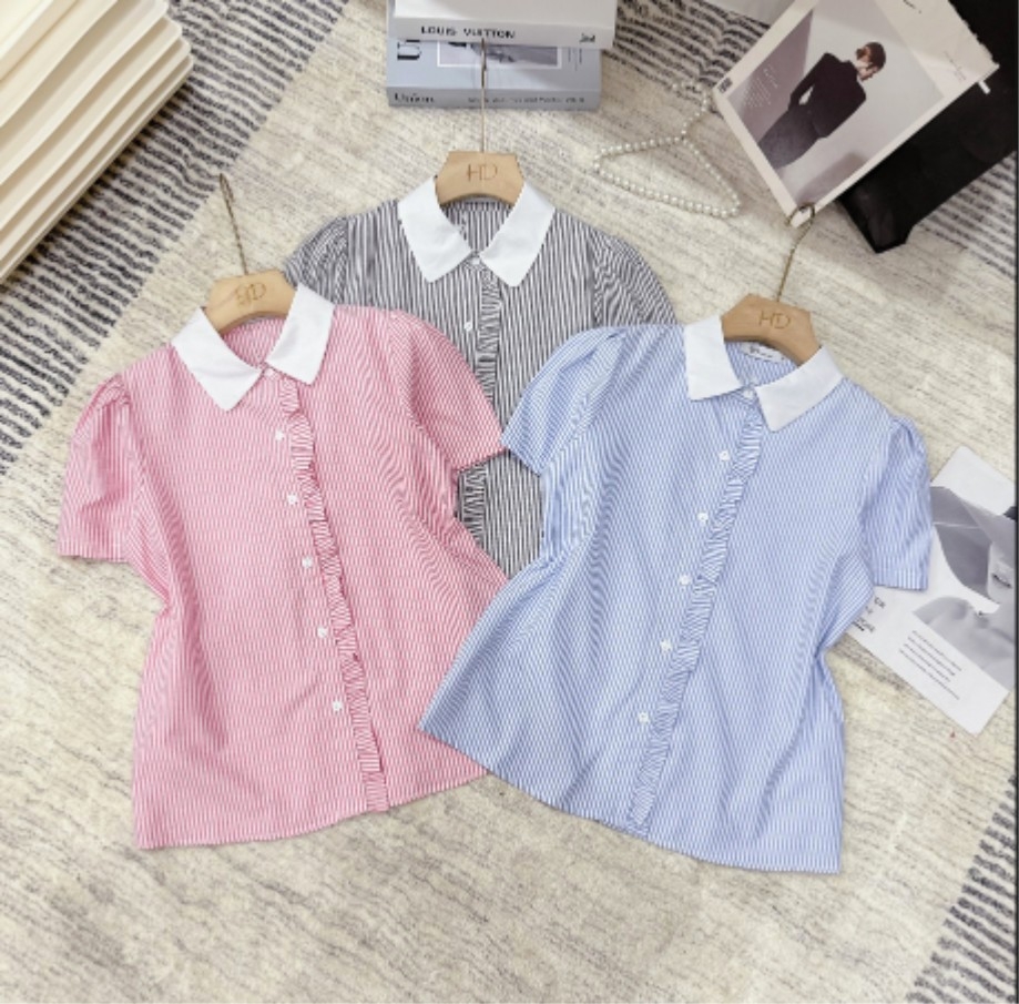 Áo Sơ Mi Nữ NK Fashion Công Sở Thiết Kế Cổ Điệu, Thời Trang, Chất Vải Nhập Hàn Cao Cấp NKFSM2403021  Trẻ Trung, Tôn Dáng